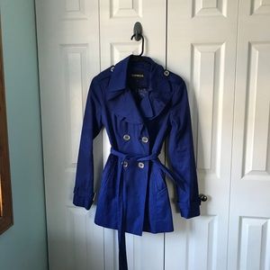 Express royal blue rain coat